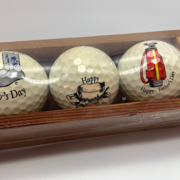 Vintage Happy Father's Day Golf Printed Golf Balls - Set of 3 - Picture 3 of 8